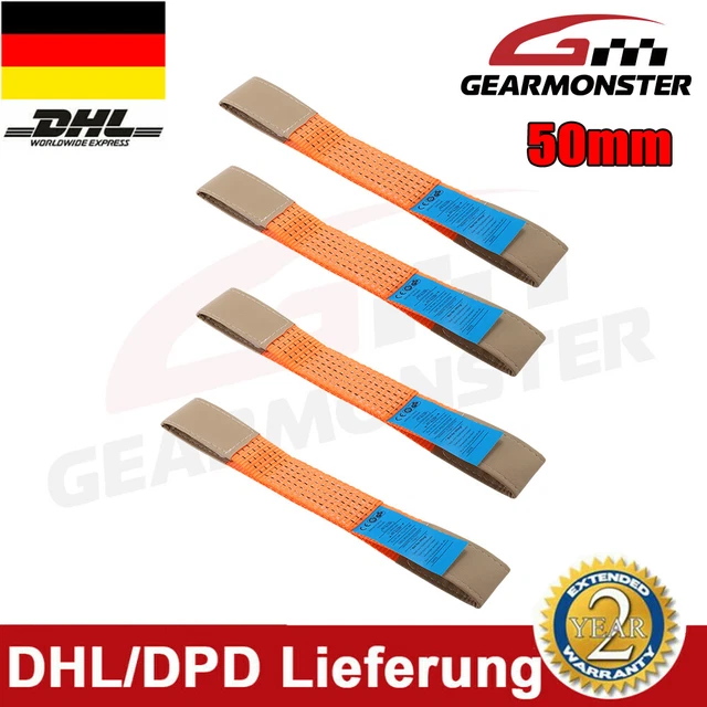 4PCS Quergurt Spanngurte 4000kg Autotransport 50mm Zurrgurte Trapezband Querband