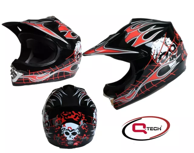 Childrens Kids MOTOCROSS Crash Helmet BLACK KNIGHT Off Road Dirt Bike CLEARANCE