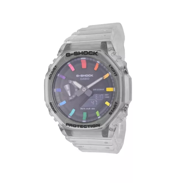 Casio G-Shock Casioak Rainbow Custom Watch Mods Hand Painted Clear GA 2100 SKE