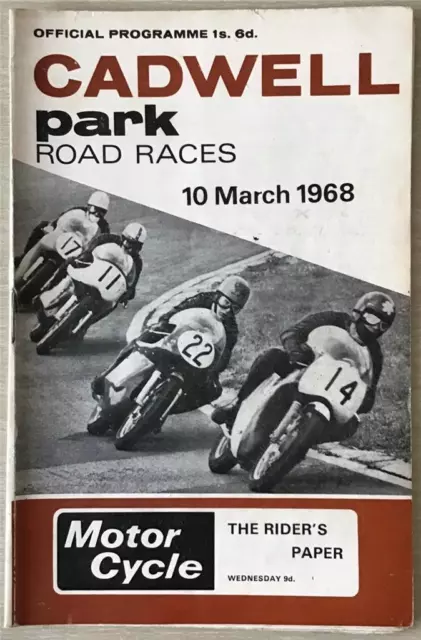 CADWELL PARK 10 Mar 1968 ROAD RACES Solo Sidecar Motorcycle Programme