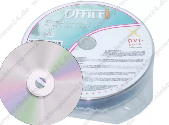 10x (1x10 Pack) Office 4.7GB 120 MIN. DVD+RW Rohling 4x / DVD
