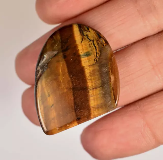 36.95 Ct Natural Stunning Brown Tiger Eye Cabochon Polished Loose Gemstone