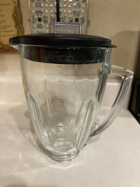 Oster Blender replacement 6-Cup Glass Jar, Lid, Black and clear see details