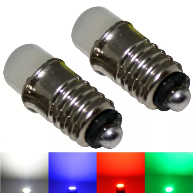 2X 5X 10X LED E5 E5.5 12V Schraubsockel Schraubbirnen warm weiß blau rot grün