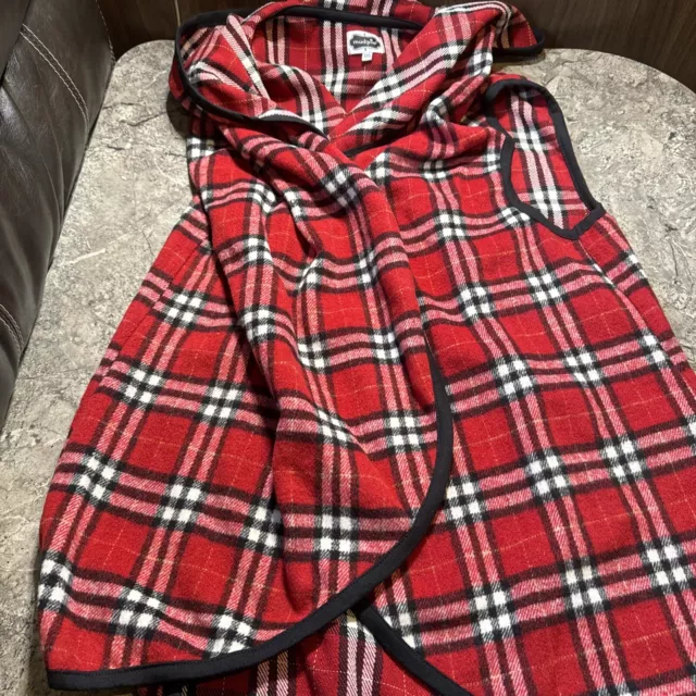 Red Black Plaid Blanket Vest Women's OS Mud Pie Mint