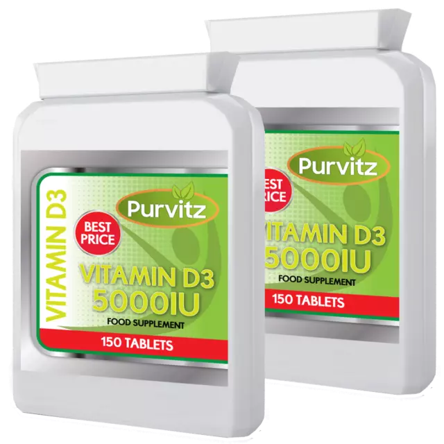 Vitamine D3 x2 Bouteilles Mega Force 5000IU 300 Gélule Dents OS Immunitaire