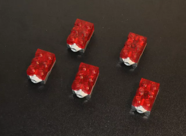 1X LEGO ELECTRICAL LED Light Stone B Stock Damaged Red 2x3x1