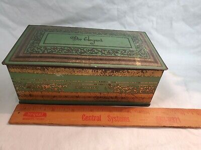 Antique Victorian Art Nouveau SCHAFFT'S Dor Elegant Chocolates Candy Tin Box
