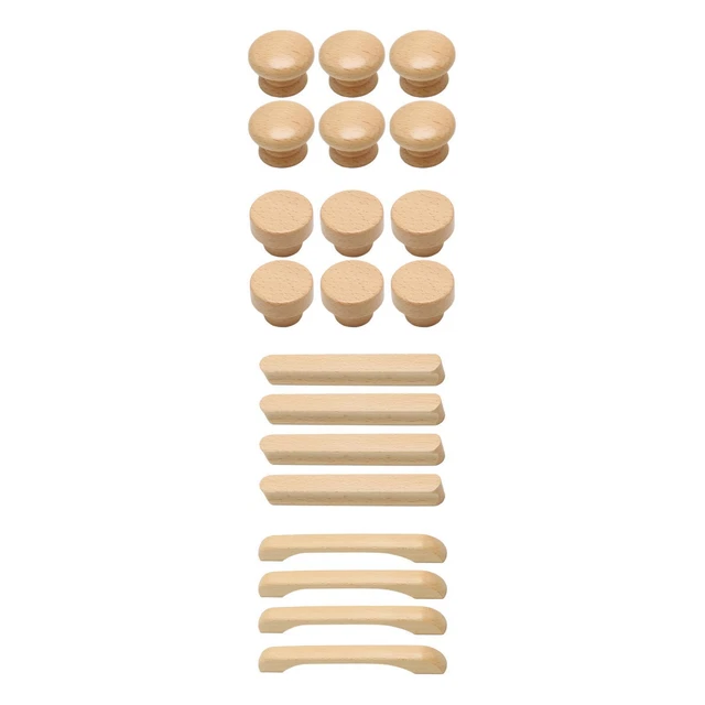 Poignées de tiroir, poignée de commode, boutons de cuisine en bois, boutons