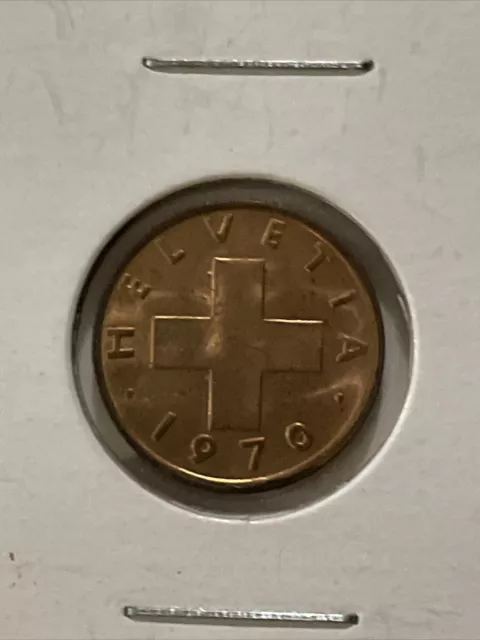 1970 Switzerland 1 Rappen Coin Unc