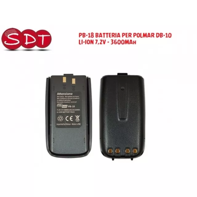 PB-18 BATTERIA ORIGINALE PER POLMAR DB-10 LI-ION 7,2V - 3600MAh