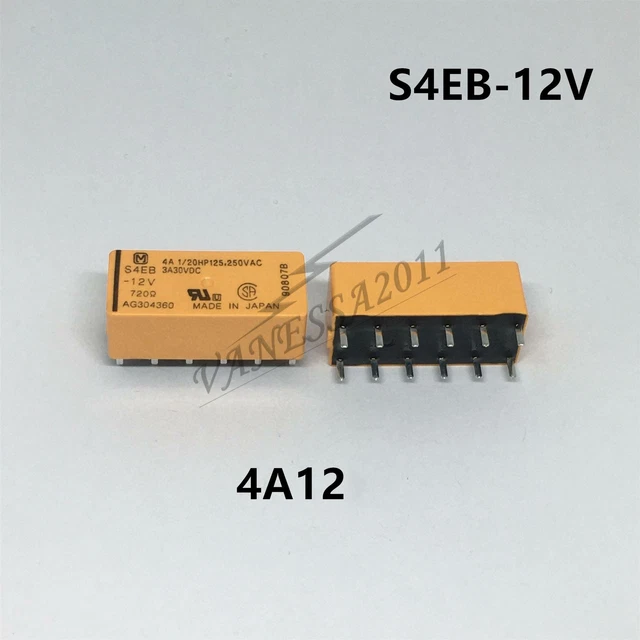5Pcs PANASONIC S4EB-12V 12VDC Power relay 3A 30VDC12Pin