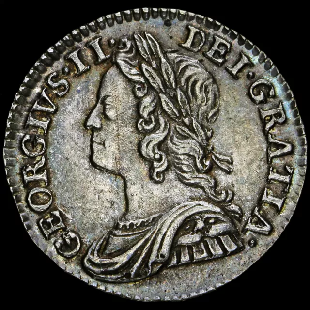 1746 George II Early Milled Silver Maundy Twopence, G/EF