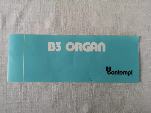 BONTEMPI B3 Electric Organ manual instruction booklet with new feet pads in bag.