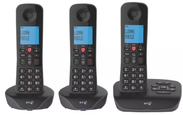 BT Essentiel Dect Téléphones Avec Appel Blocage Et Répondeur Trio Combinés BT