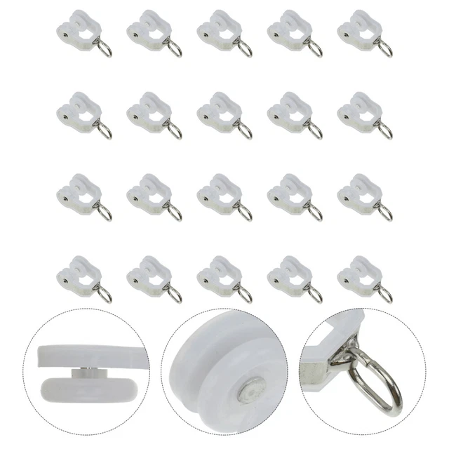 40 Ganci Per Tende | Plastica Bianca | 34mm | Per Camper, Roulotte E Casa - Foto 10