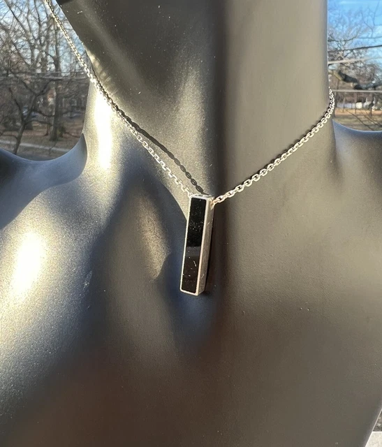 Collier Christofle Anémone En Argent Massif 925/1000 - Modèle Vintage, Longueur 42 Cm, Avec Laque De Chine