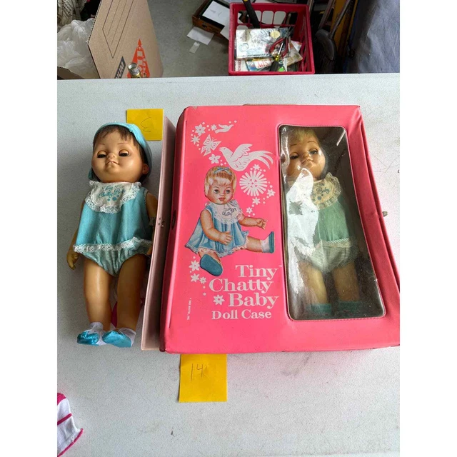 1963 Tiny Chatty Baby Doll Case with Dolls