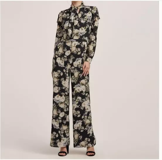 Ali & Jay Black Floral Jumpsuit - size Medium Boutique