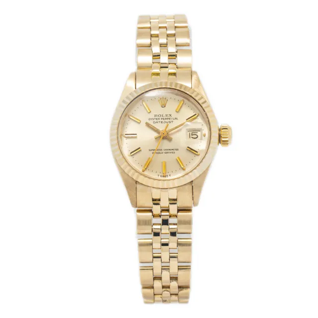 Rolex Date-Just 6917 18k Oro Giallo Jubilee Champagne Dial Ladies Orologio 26mm