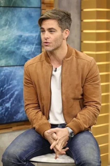 New Brown Leather Jacket Men Pure Suede Slim Fit Flight/Bomber Size S M L XL XXL