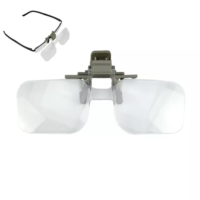 Optical Magnifying Clip-and-Flip +4.00 Diopters Beading Art Craft Power Lens 2x