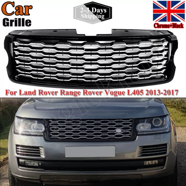 For Range Rover L405 Vogue 13-2017 Chrome Black Facelift Look Front Grill Grille