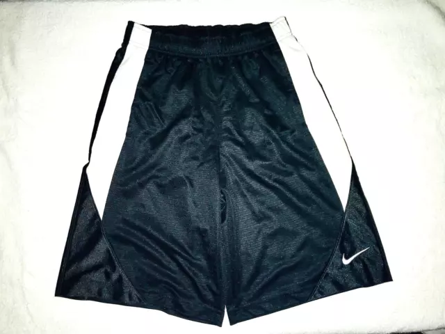 Rare Nike Basketball Dazzle Shorts Silky Silver Black Youth M (Mens XS)