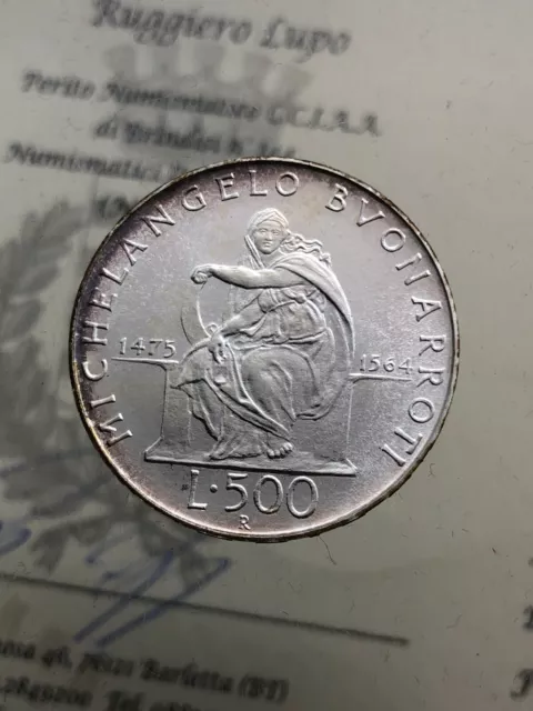 500 lire MICHELANGELO BUONARROTI 1975 FDC Repubblica Italiana commemorative