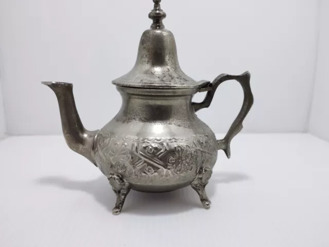 Vintage Metal Teapot, stamped and embossed, 16*17cm, Suitable for use.