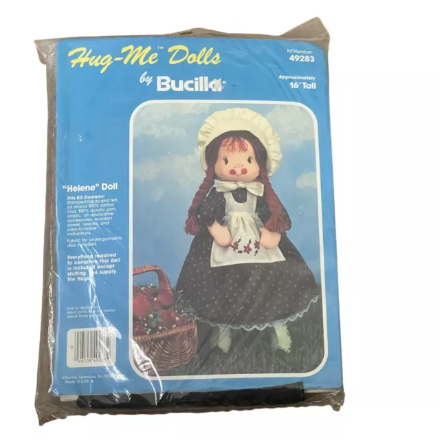 Vintage Bucilla Hug Me Dolls Doll Kit Makes a 16" Tall Helene NOS New Sealed USA