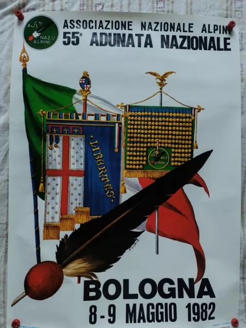 manifesto 55 ° adunata nazionale alpini bologna 60*82 anno 1982 sottocosto