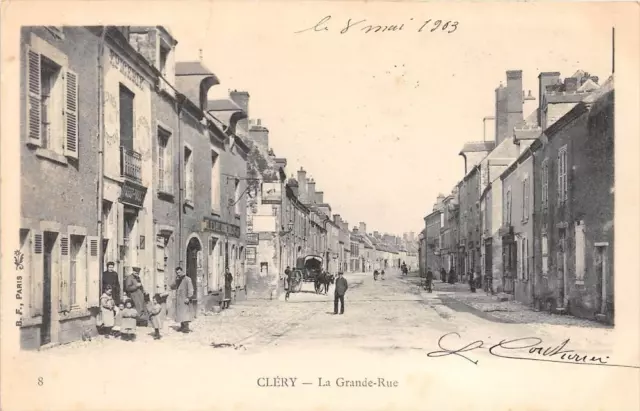 CPA 45 CLERY LA GRANDE RUE (dos non divisé)