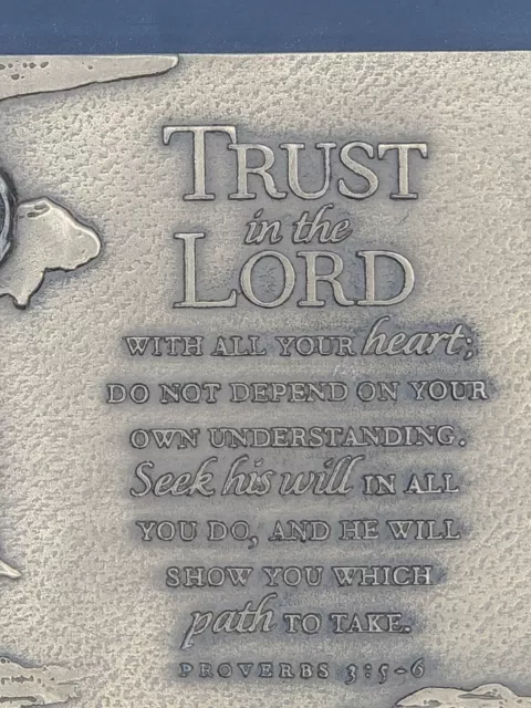 Trust In the Lord Bronzelike 8.5 x 5.75 Cast Stone/Resin Wood Scripture Box 3