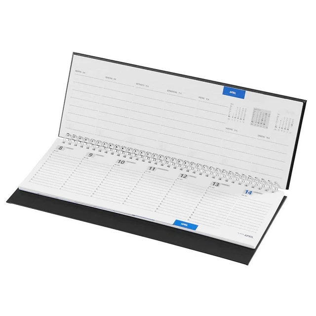 Zettler Tisch-Querkalender 2026 Profi - Wochenkalender 30x11cm Schwarz