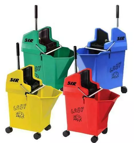 SYR Ladybug 15 Litre Kentucky Mop Bucket and Wringer with 2" Castors