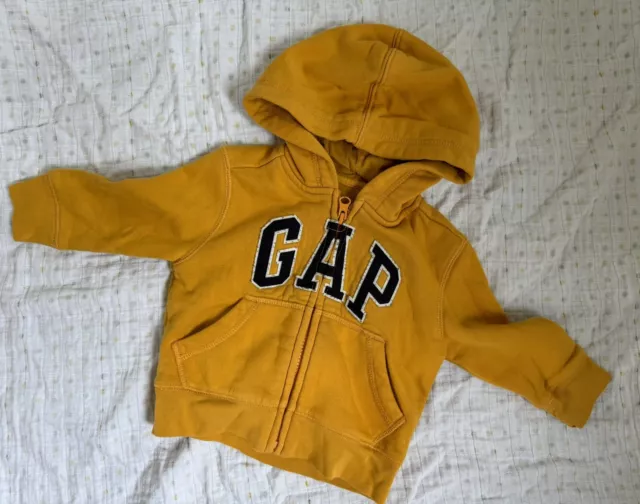 GAP Mustard Yellow Boys/Girls cotton Sweatshirt HOODIE - Age 12-18 Months