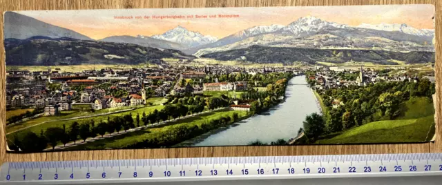 XXL AK Innsbruck mit Serles & Nockspitze um 1910, XXXL-Panorama-Karte Litho