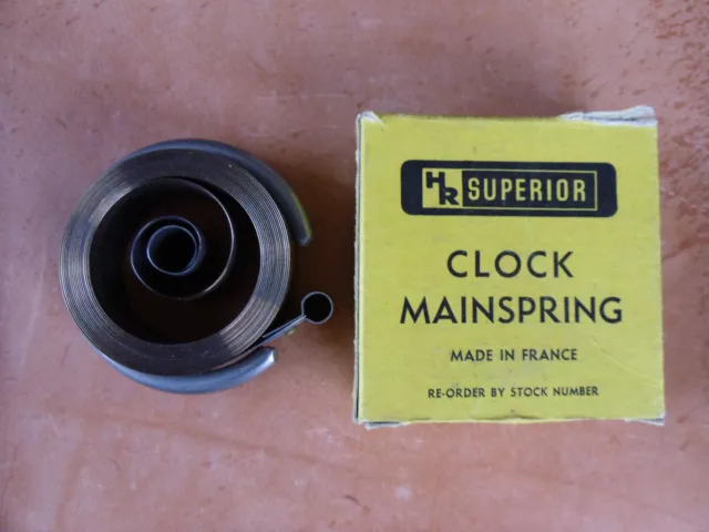 Vintage HR Superior Clock Mainspring 7/8" x .018" x 96" Loop End