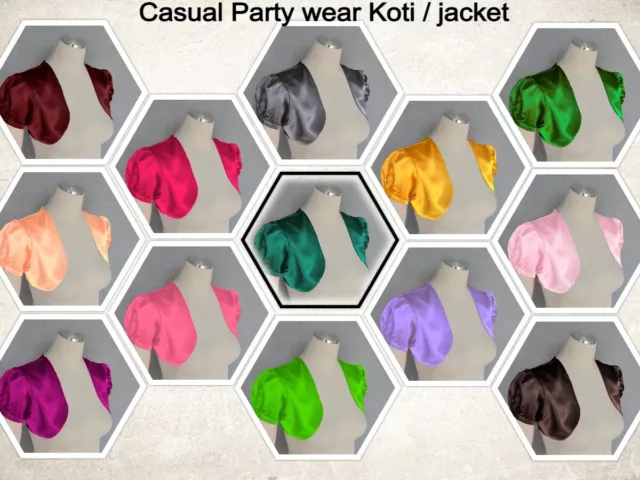 Satin Girl's/Women's Party Wear Koti short sleeve Bolero Jacket Casual Wear S109