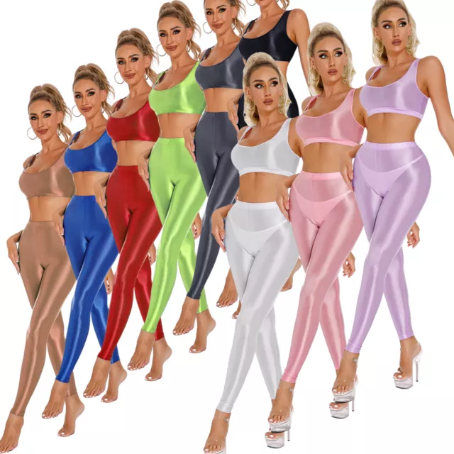 Womens Outfits U Neck Set Skinny Suit Training Crop Top For Yoga Tops Sports