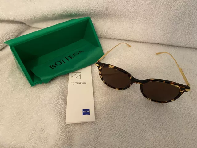 Bottega Veneta Havana Gold Ladies Sunglasses BV1038SA NWT