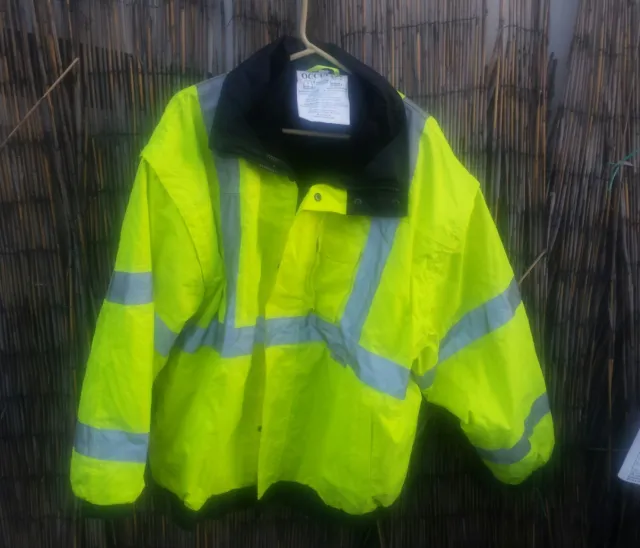 Occunomix Occulux Bomber Jacket 2XL Yellow LUX-TJBJ Safety Coat Sleeves come off