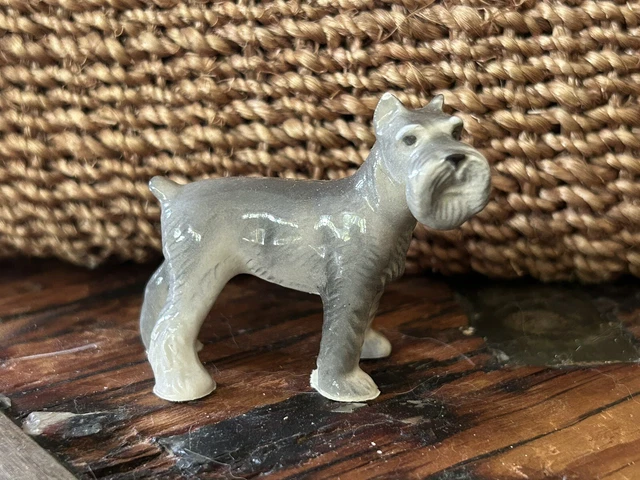 Porcelain Dog Figurine Schnauzer Airedale Terrier  Vintage.