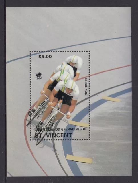 Grenadines St Vincent $4 Mini Sheet for 1998 Seoul Olympics, Cycling MUH