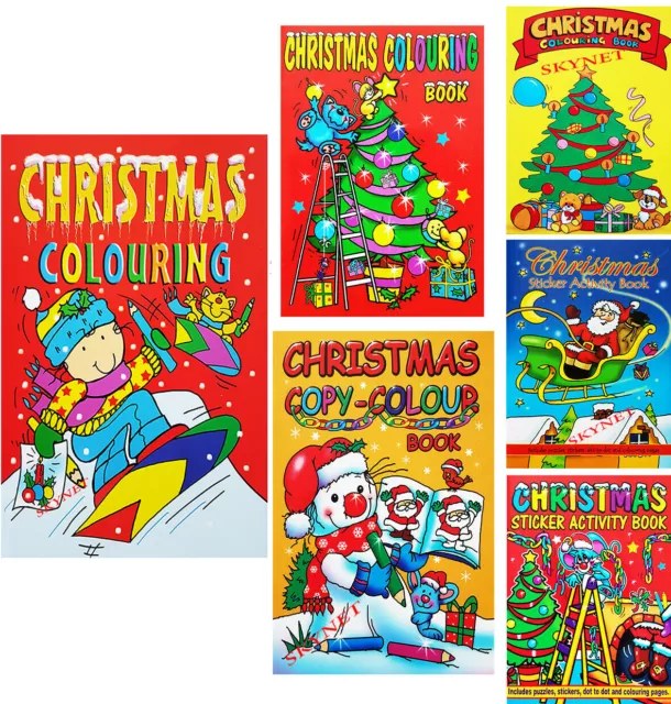 Childrens Christmas Colouring Books A4 A5 MINI For Kids Boys Girls Book SANTA