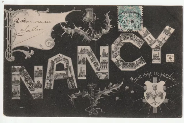 NANCY - CPA 54 - Carte Souvenir de Nancy - Multi vues et chardon Lorrain