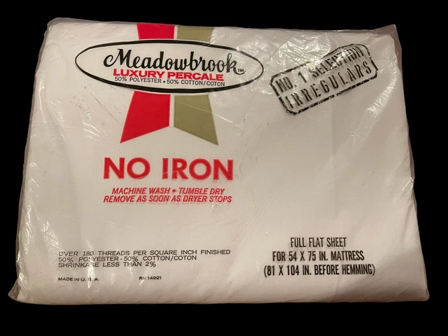De Colección Años 70 Meadowbrook Hoja Blanca Plana COMPLETA/DOBLE 180 TC