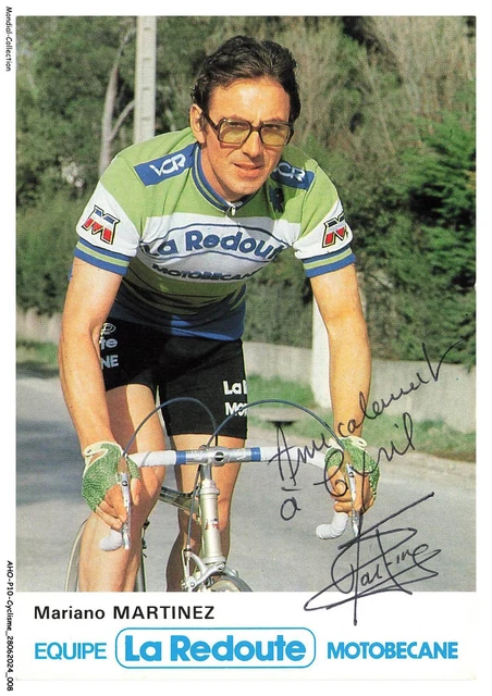 Photo Dédicacée Cycliste Mariano Martinez – Équipe La Redoute Motobécane – Vintage