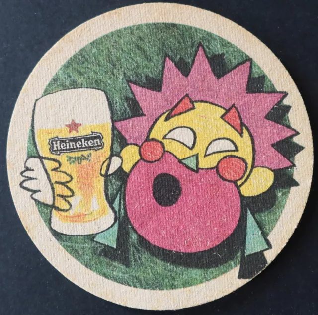 Ancien sous-bock bière HEINEKEN masque 2 coaster 25